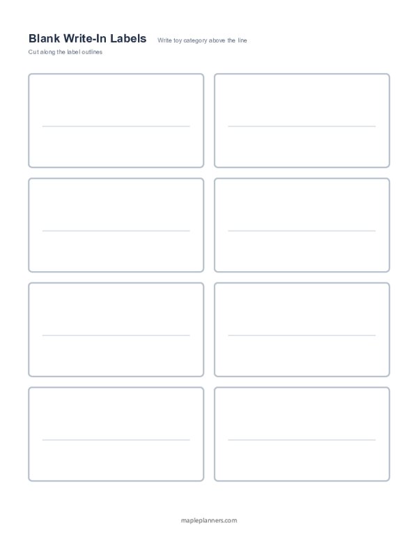 Blank Toy Labels