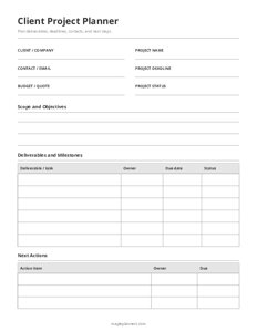 Client Project Planner