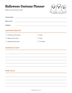 Halloween Costume Planner