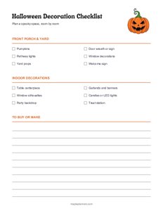 Halloween Decoration Checklist