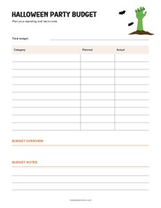 Halloween Party Budget