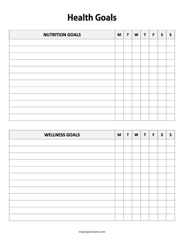 Health Goals Tracker