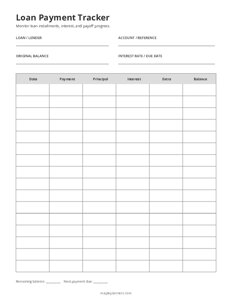 Free Printable Subscription Payment Tracker Template