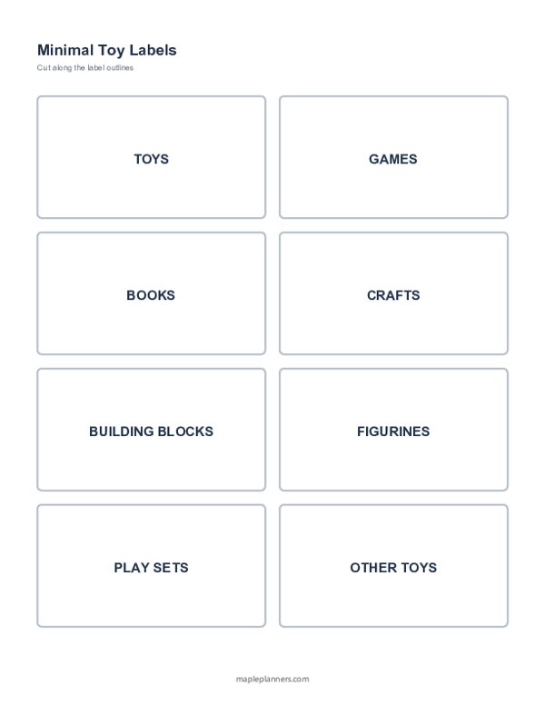 Minimal Black and White Toy Labels