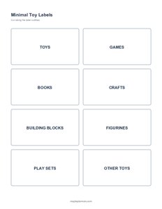 Minimal Black and White Toy Labels