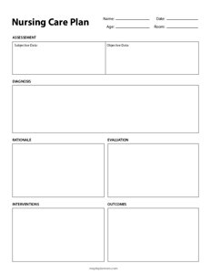 Nursing Care Plan Template