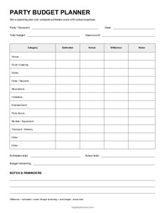 Party Budget Planner