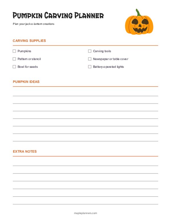 Pumpkin Carving Planner