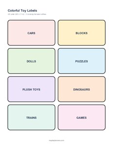 Colorful Rainbow Toy Labels