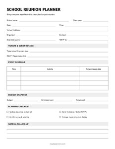 School Reunion Planner