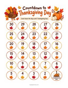 Thanksgiving Countdown Calendar