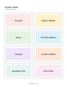Toy Bin Labels