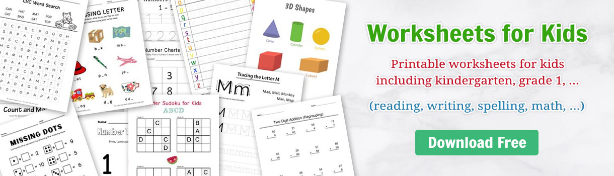 Free Printable Worksheets for Kids