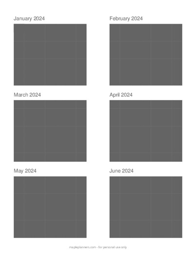 Make your own Six Month Calendar Printable with Writing Space
