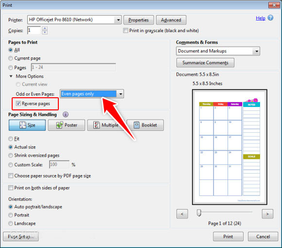 Half Size Printable Planner Printing Tutorial