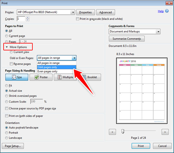 Printing Letter Size Planner Back to Back