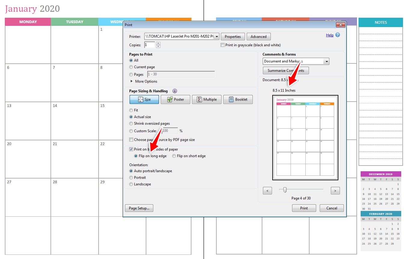 How to Print Letter Size or A4 Planner Inserts