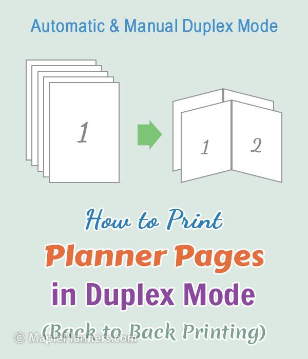 Printing instructions for duplex printing mode