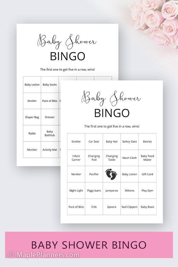 Baby Shower Bingo Printable Game