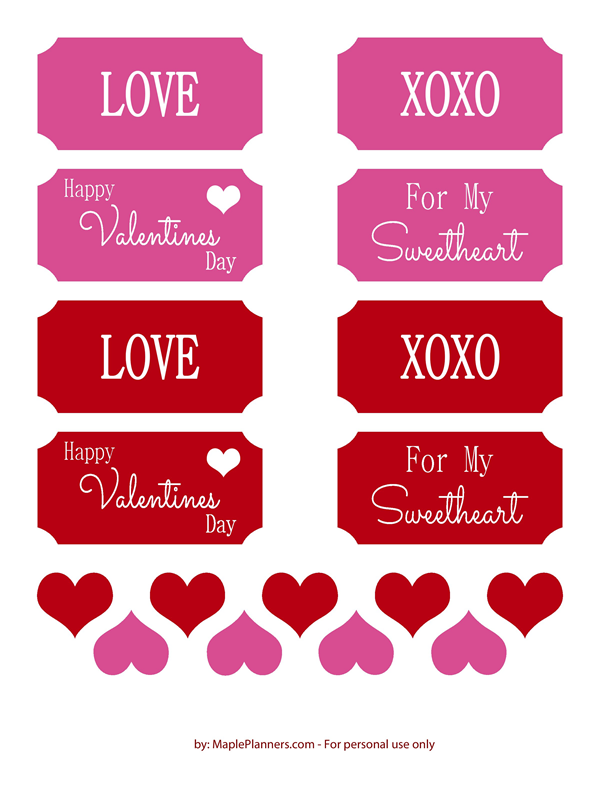 Valentines Day Printable Tags