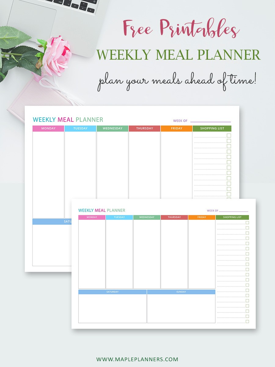 Weekly Meal Planner Printable: Organize your Menu and Grocery List