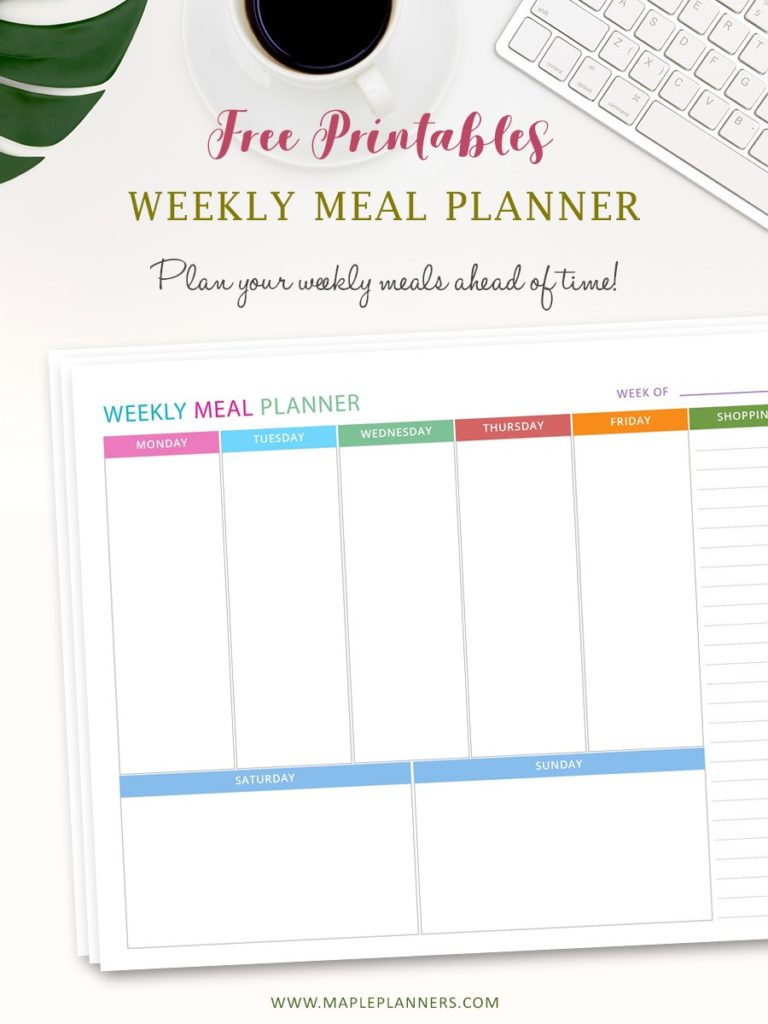 Weekly Meal Planner Printable: Organize your Menu and Grocery List
