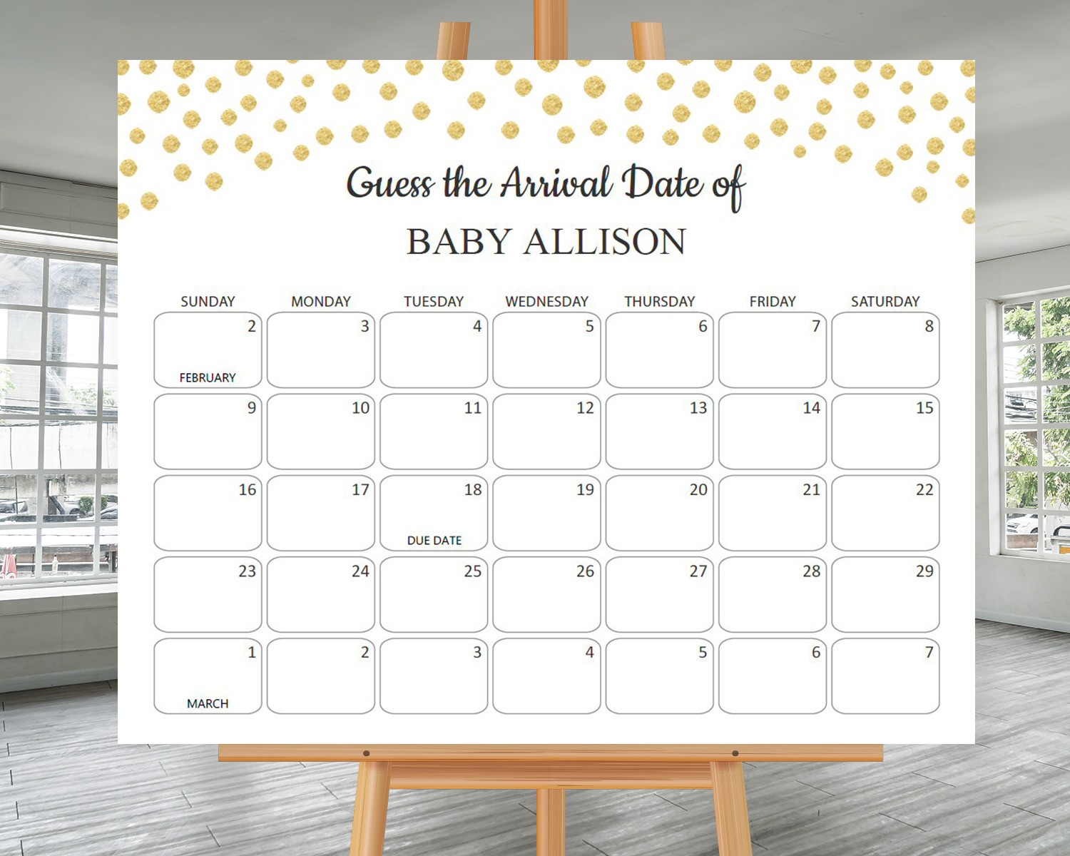 How to play baby due date prediction calendar game