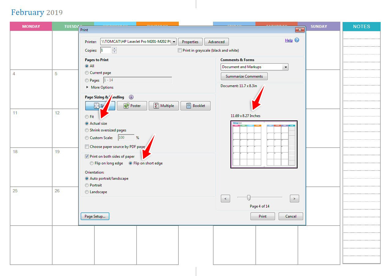 How to print A5 pages in booklet mode