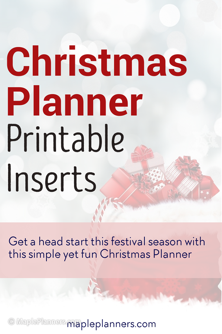 Christmas Planner Printable Inserts to Plan your Christmas Festivities