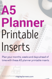 A5 Planner Printable Inserts