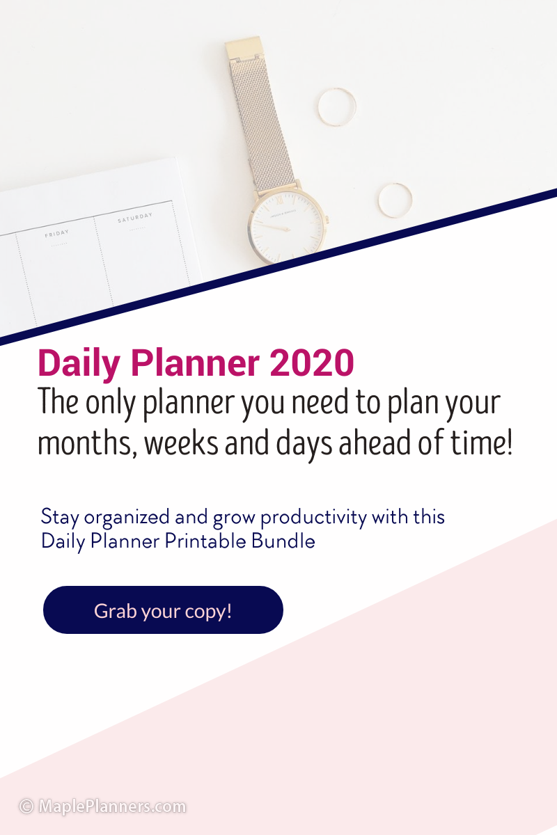 Daily Planner 2020: The only planner you need to plan your months, days and weeks ahead of time