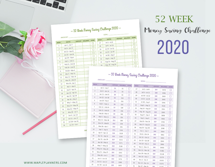52 Week Money Saving Challenge 2020