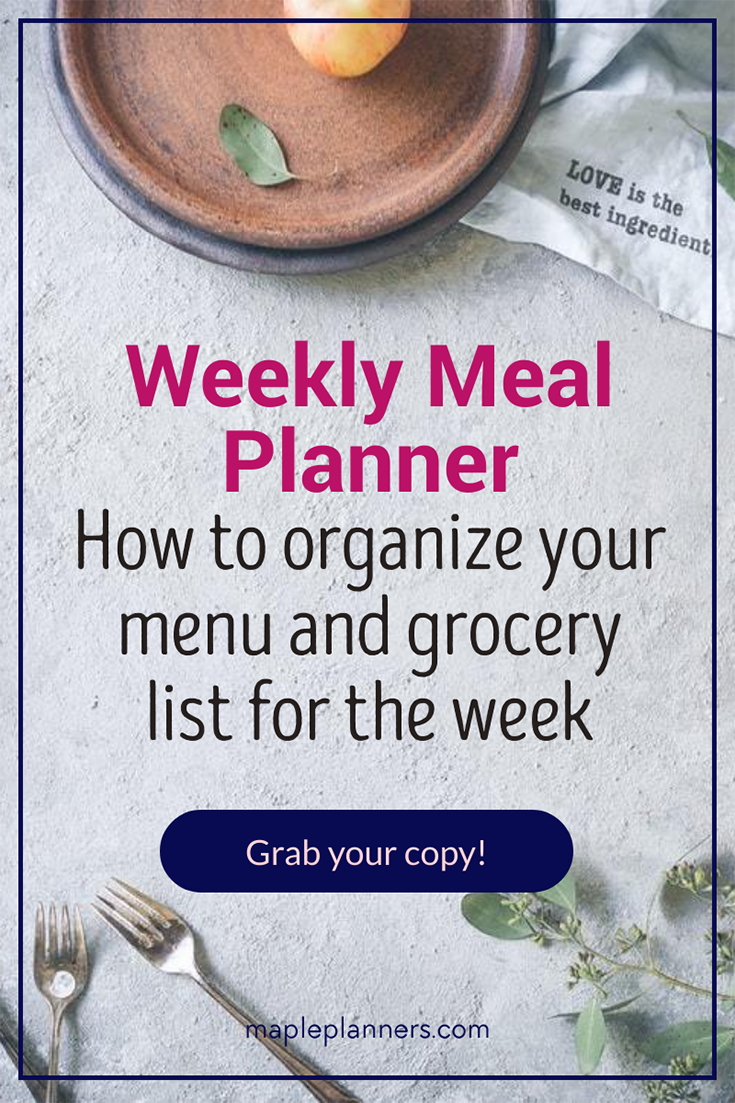 Megan Vlt Comment bien s'organiser ? Planner gratuit - Menus de la