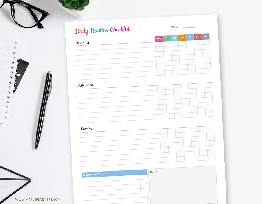 Daily Routine Checklist Printable