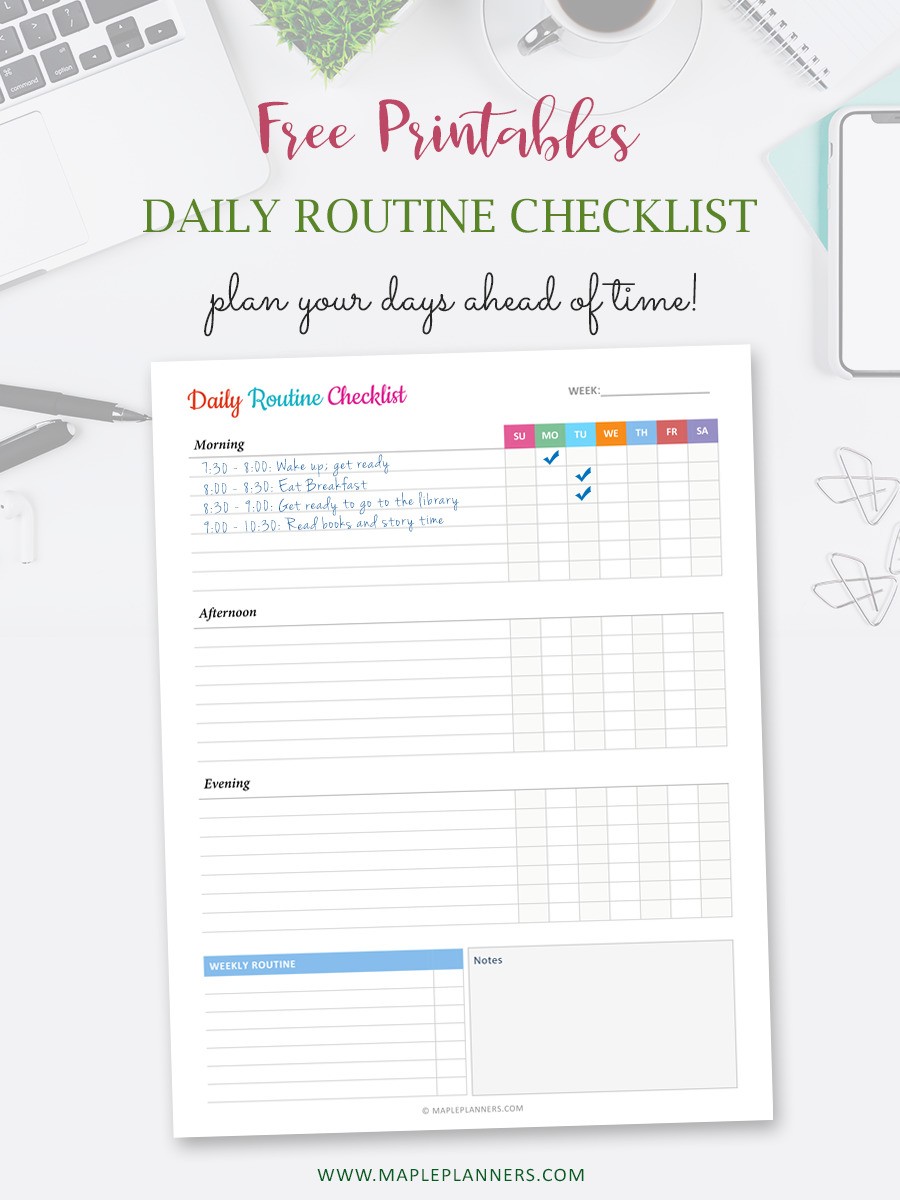 Daily Routine Tracker Printable