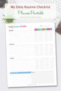 Plan your Routine with Daily Routine Tracker Printable