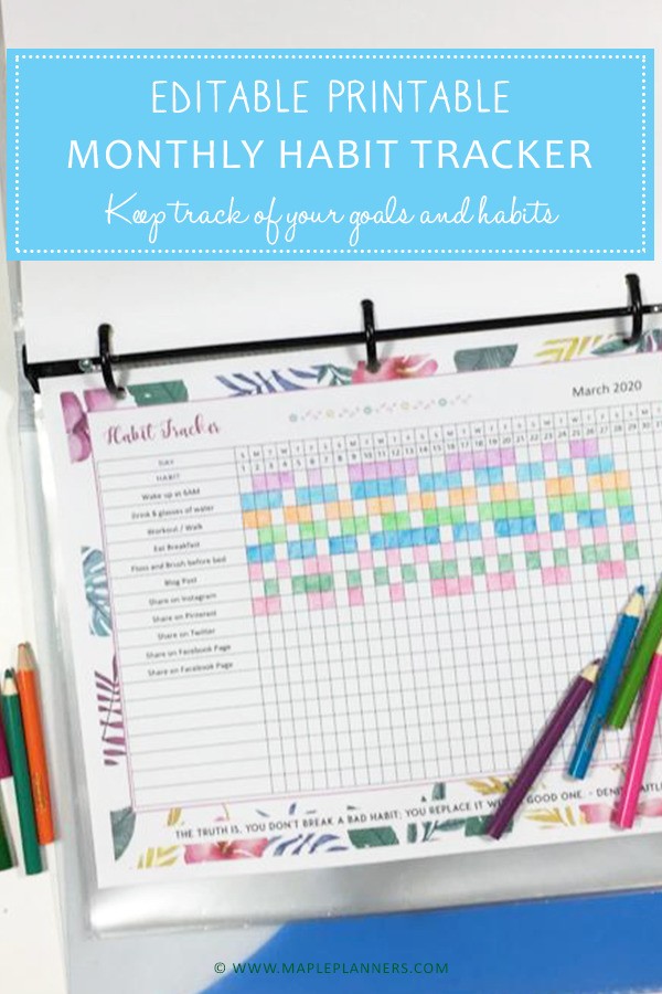 Editable Habit Tracker