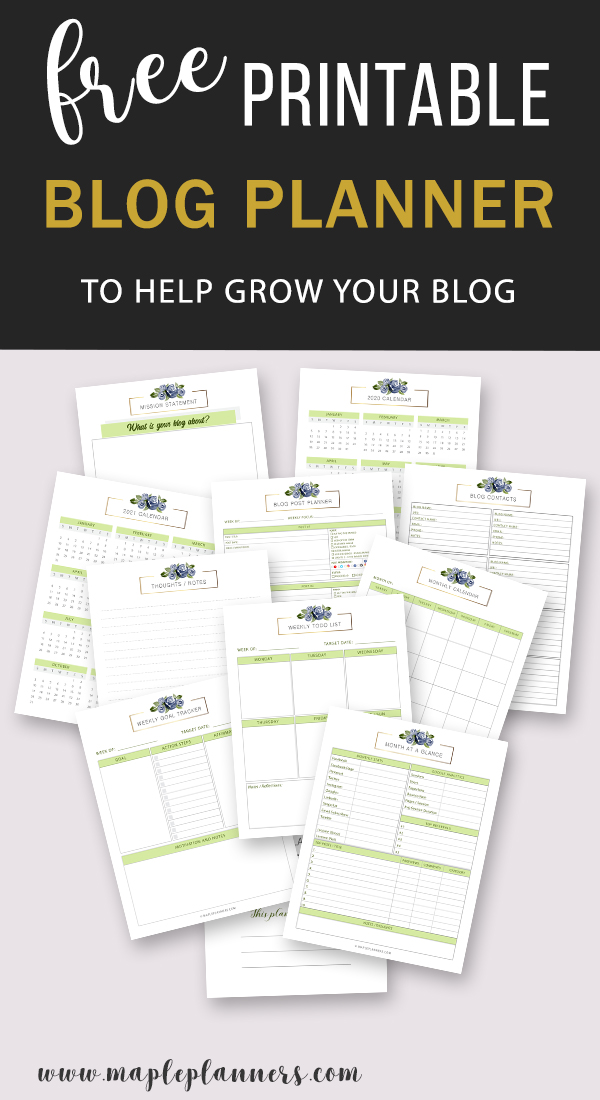 Free Blog Planner Printable