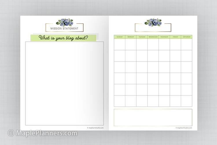 Monthly Blog Planner Printable