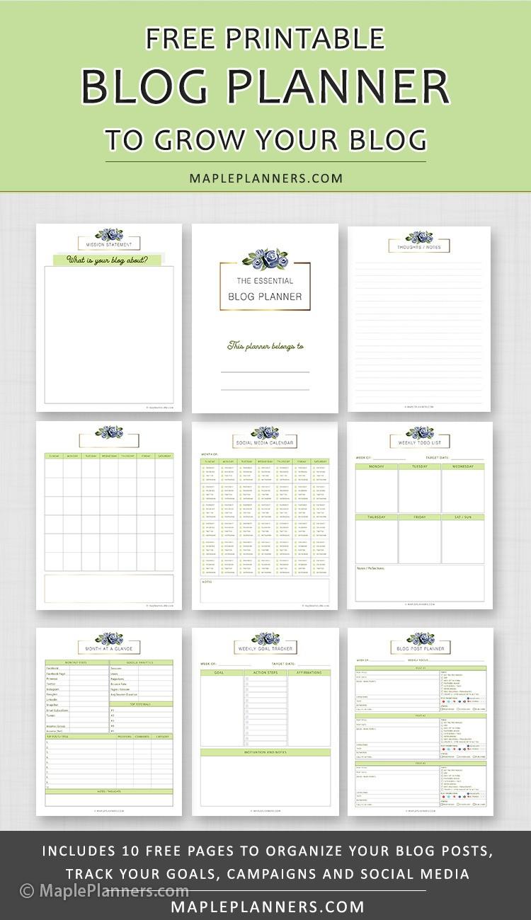 Free Printable Blog Planner PDF Pages