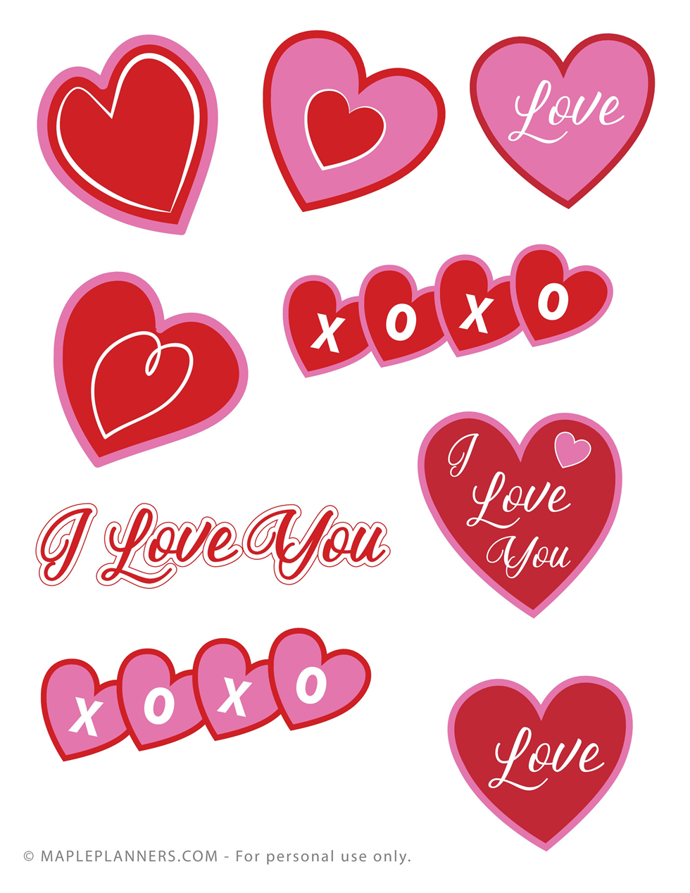 Love Hearts Printable
