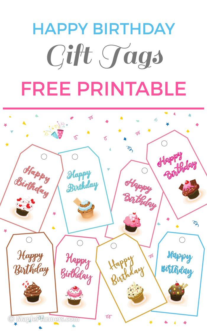 Free Printable Happy Birthday Gift Tags