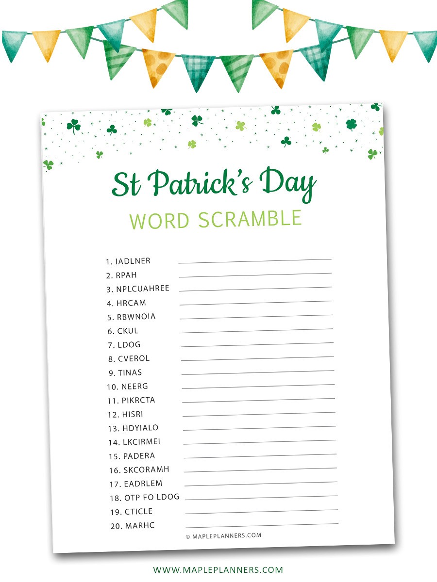 St. Patrick's Day Word Scramble