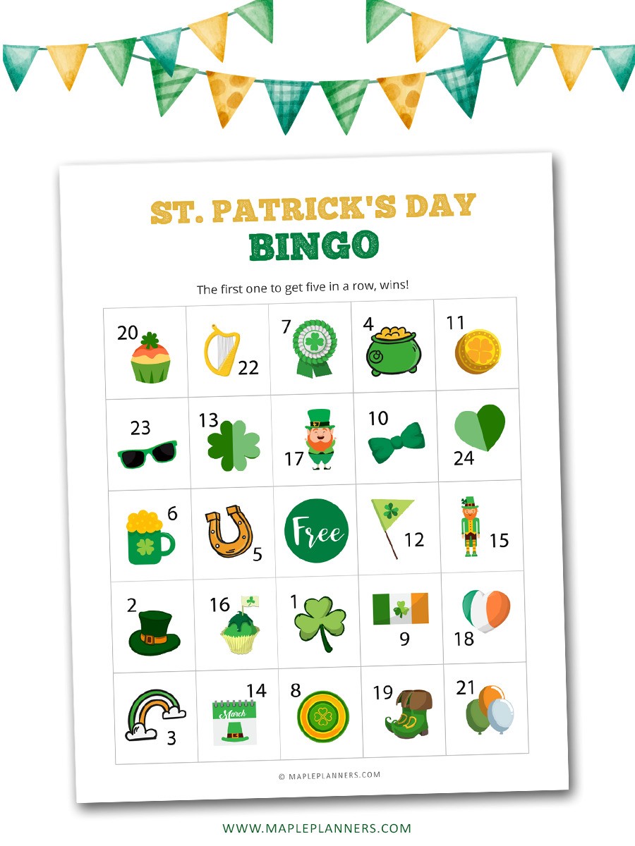 St. Patrick's Day Bingo Game for Kids
