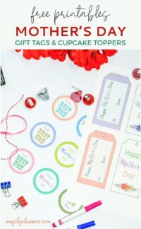 Mother’s Day Gift Tags and Cupcake Toppers {FREE Printables}