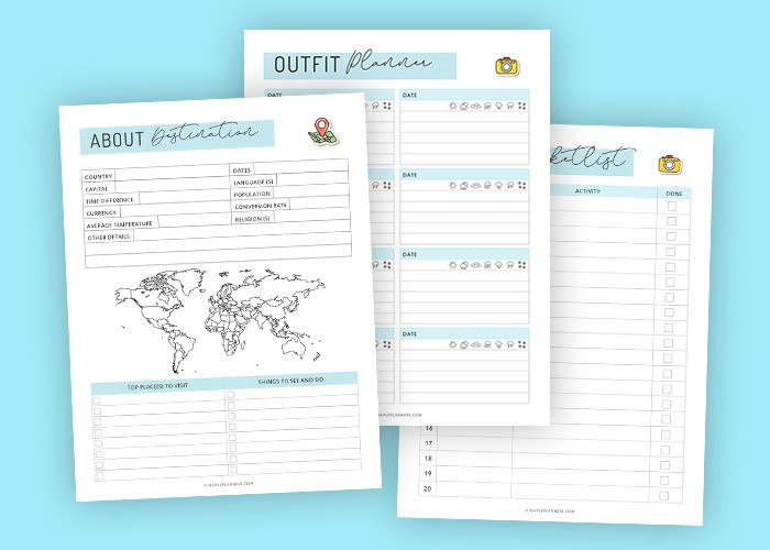 Travel Planner Printable