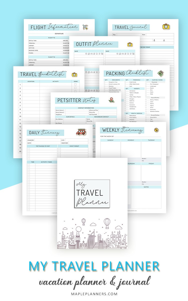 My Travel Planner Binder Kit Printable