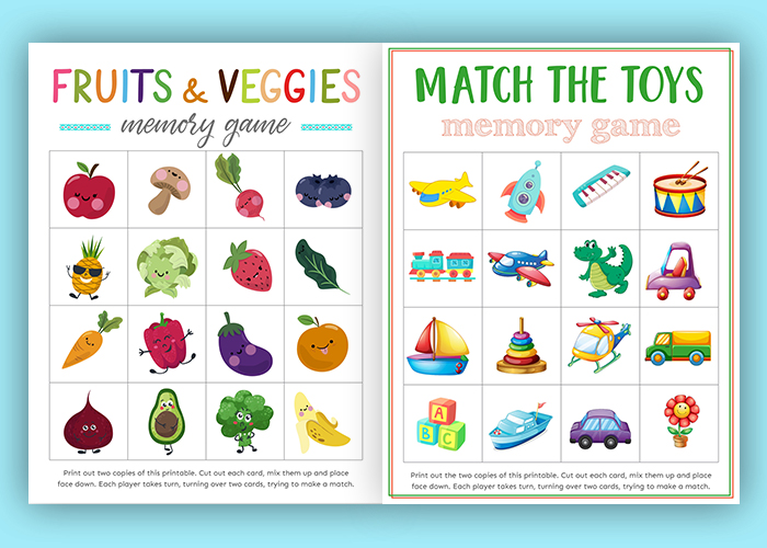 Fruits Veggies Memory Games Free Printables