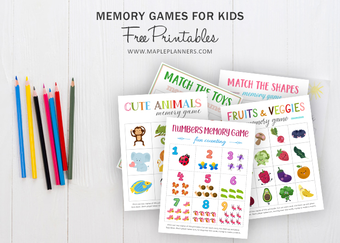 Fun memory games for kids free printables