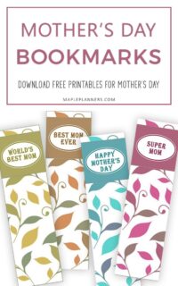 FREE Printables Mothers Day Bookmarks and Coloring Sheets